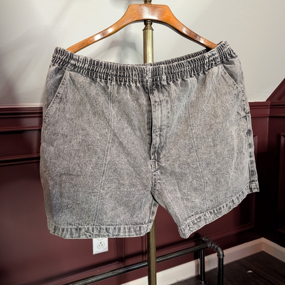 Saturdays New York City Other - SATURDAYS NYC Gray Denim Acid Wash Logo Patch Jeans Shorts